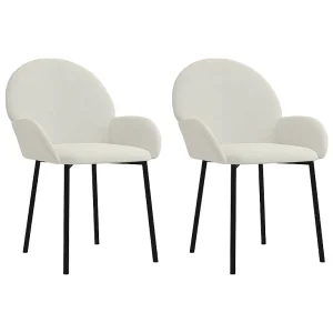 Eetkamerstoelen 2 st fluweel crèmekleurig Eetkamerstoelen 2 st fluweel crèmekleurig