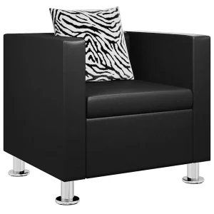 Fauteuil kunstleer zwart Fauteuil kunstleer zwart