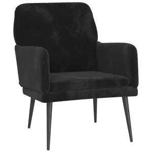 Fauteuil 62x79x79 cm fluweel zwart Fauteuil 62x79x79 cm fluweel zwart