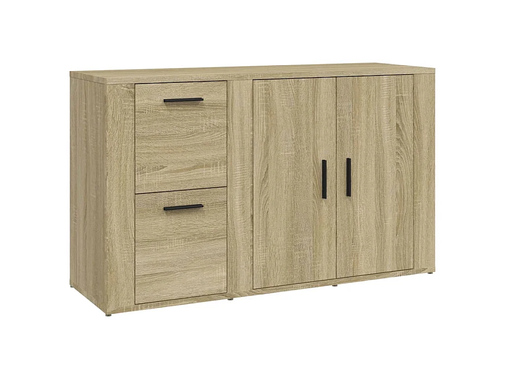 Dressoir 100x33x59,5 cm bewerkt hout sonoma eikenkleurig