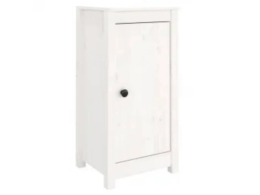 Dressoirs 2 st 39x35x80 cm massief grenenhout wit