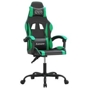 Gamestoel kunstleer zwart en groen Gamestoel kunstleer zwart en groen