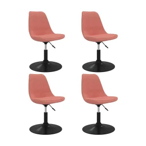 Eetkamerstoelen draaibaar 4 st fluweel roze Eetkamerstoelen draaibaar 4 st fluweel roze