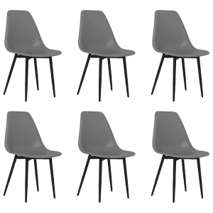 Eetkamerstoelen 6 st PP grijs Eetkamerstoelen 6 st PP grijs