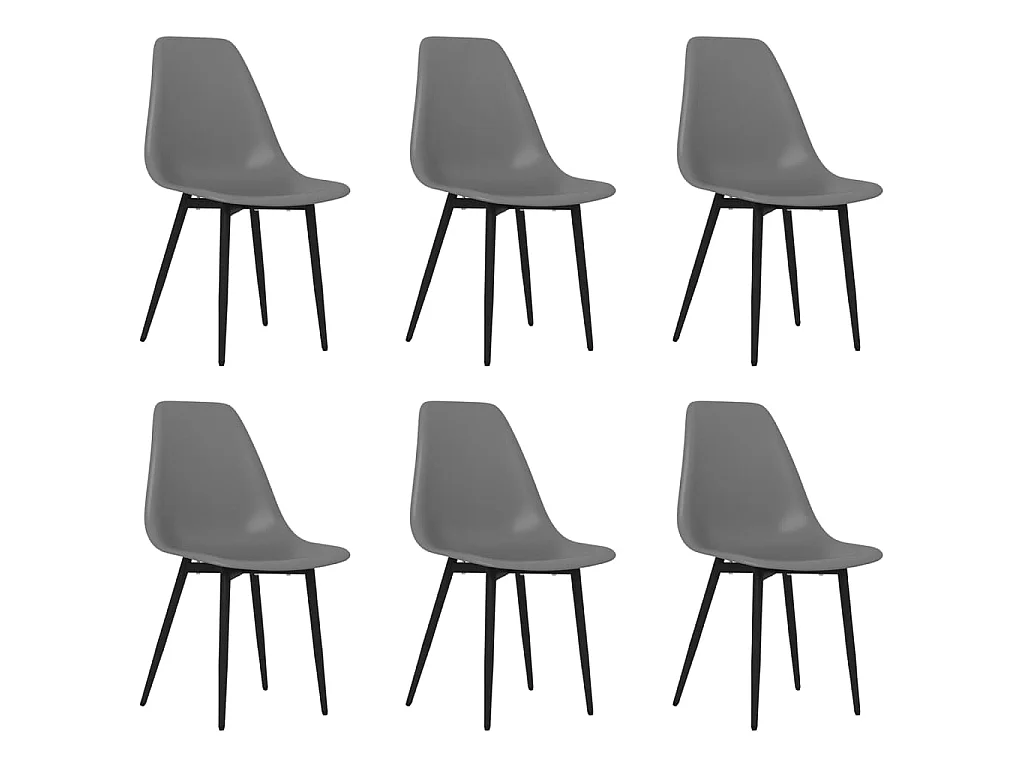 Eetkamerstoelen 6 st PP grijs