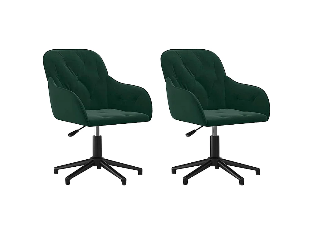 Eetkamerstoelen draaibaar 2 st fluweel donkergroen
