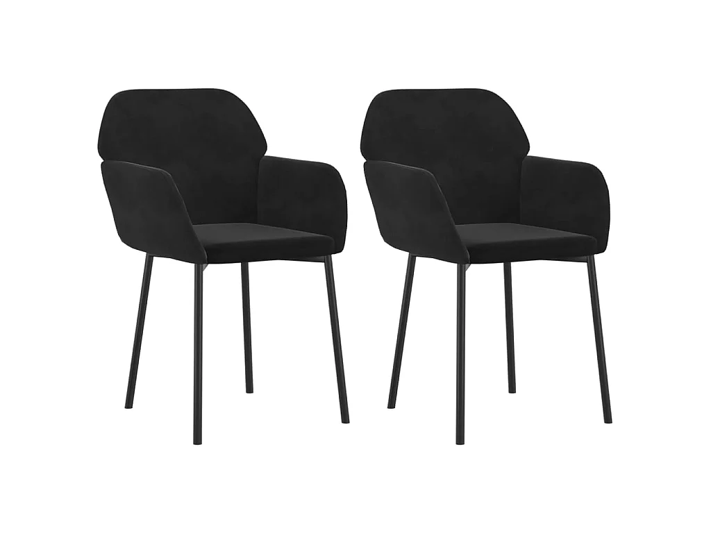 Eetkamerstoelen 2 st fluweel zwart