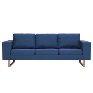 Driezitsbank stof blauw Driezitsbank stof blauw
