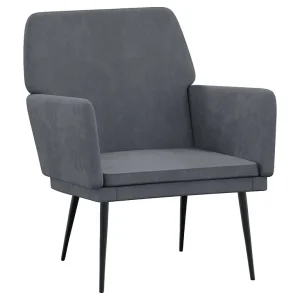 Fauteuil 62x79x79 cm fluweel donkergrijs Fauteuil 62x79x79 cm fluweel donkergrijs