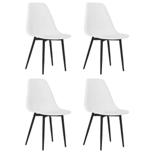 Eetkamerstoelen 4 st PP wit