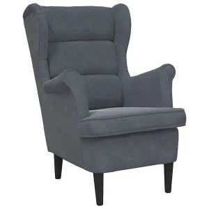 Fauteuil fluweel donkergrijs