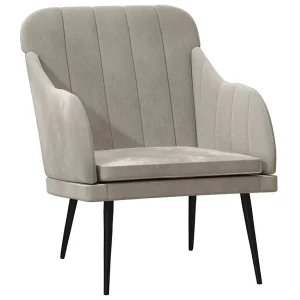 Fauteuil 63x76x80 cm fluweel lichtgrijs Fauteuil 63x76x80 cm fluweel lichtgrijs