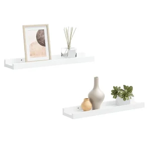 Fotoplanken 2 st 40x9x3 cm MDF wit Fotoplanken 2 st 40x9x3 cm MDF wit