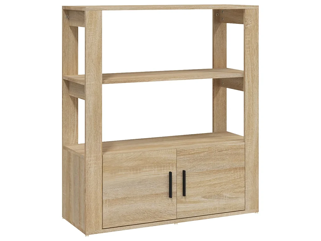 Dressoir 80x30x90 cm bewerkt hout sonoma eikenkleurig