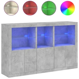Dressoir met LED-verlichting 162x37x100 cm betongrijs Dressoir met LED-verlichting 162x37x100 cm betongrijs