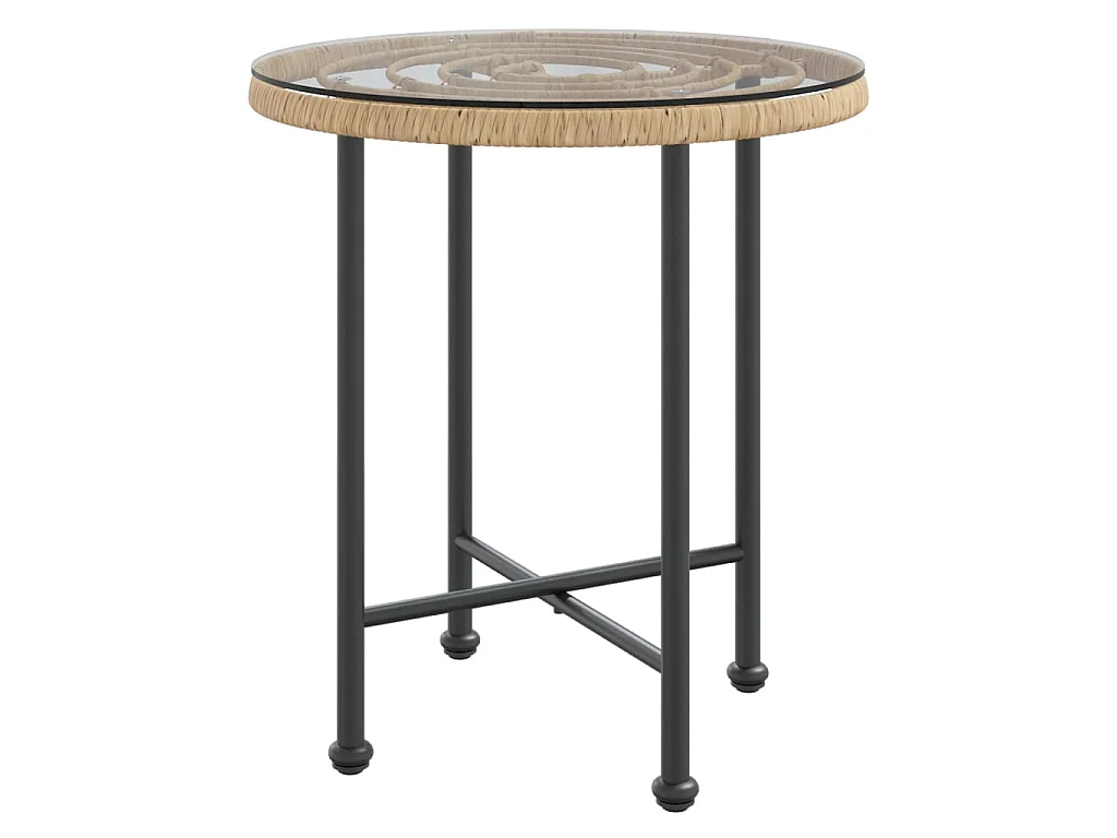 Eettafel Ø50 cm gehard glas en staal