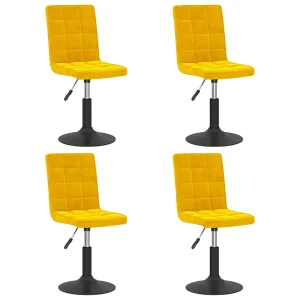 Eetkamerstoelen draaibaar 4 st fluweel mosterdgeel Eetkamerstoelen draaibaar 4 st fluweel mosterdgeel