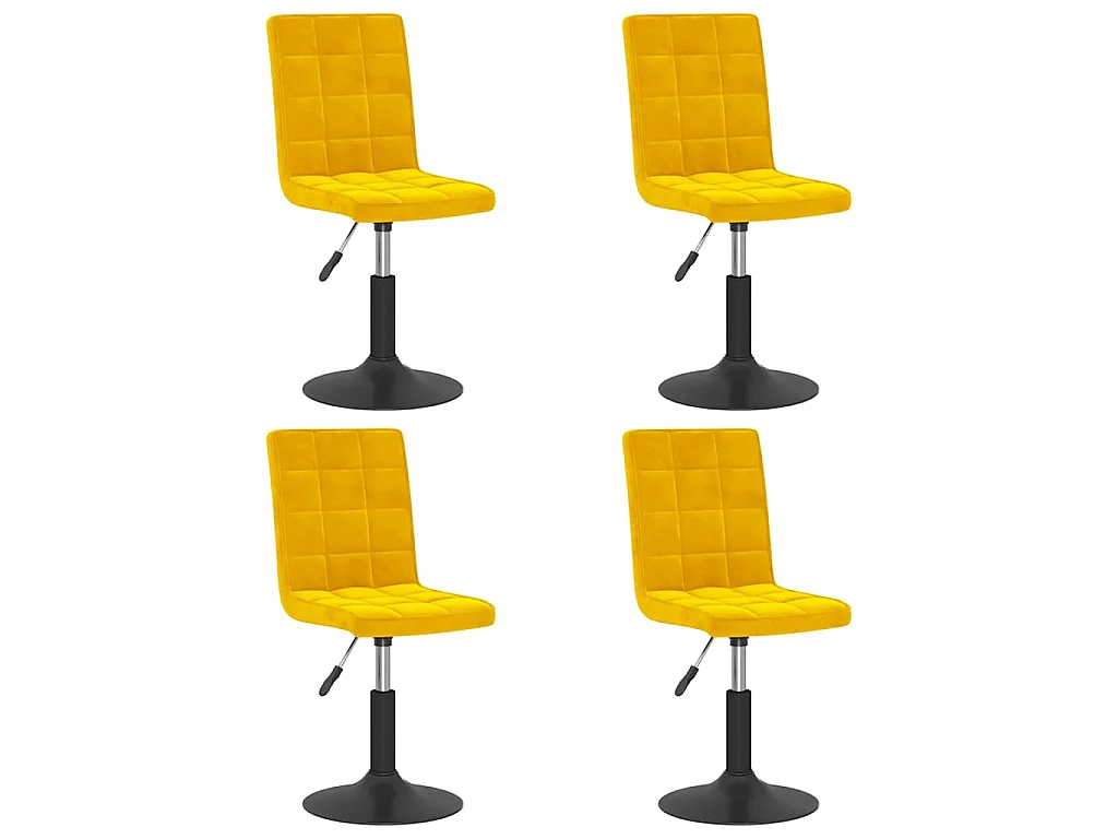 Eetkamerstoelen draaibaar 4 st fluweel mosterdgeel