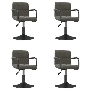 Eetkamerstoelen draaibaar 4 st fluweel donkergrijs Eetkamerstoelen draaibaar 4 st fluweel donkergrijs