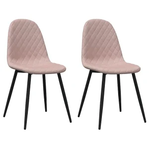 Eetkamerstoelen 2 st fluweel roze Eetkamerstoelen 2 st fluweel roze