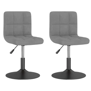 Eetkamerstoelen draaibaar 2 st fluweel lichtgrijs Eetkamerstoelen draaibaar 2 st fluweel lichtgrijs