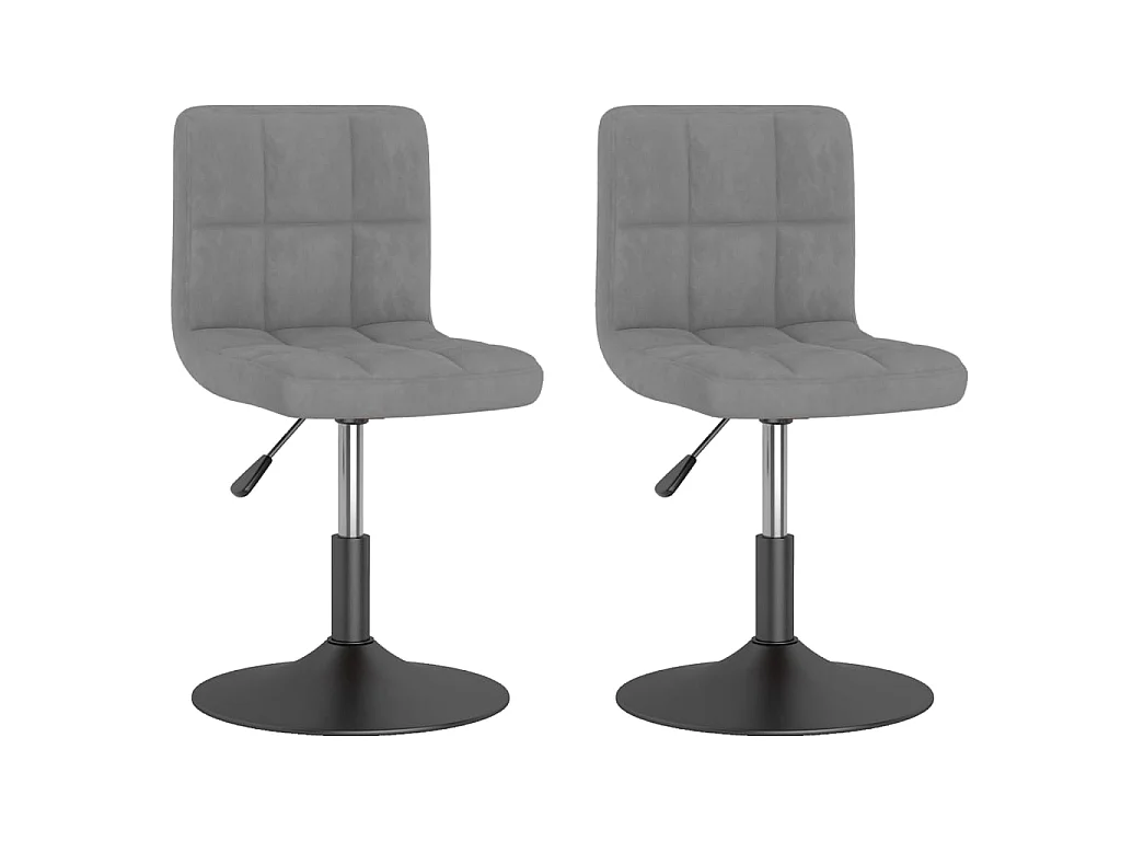 Eetkamerstoelen draaibaar 2 st fluweel lichtgrijs