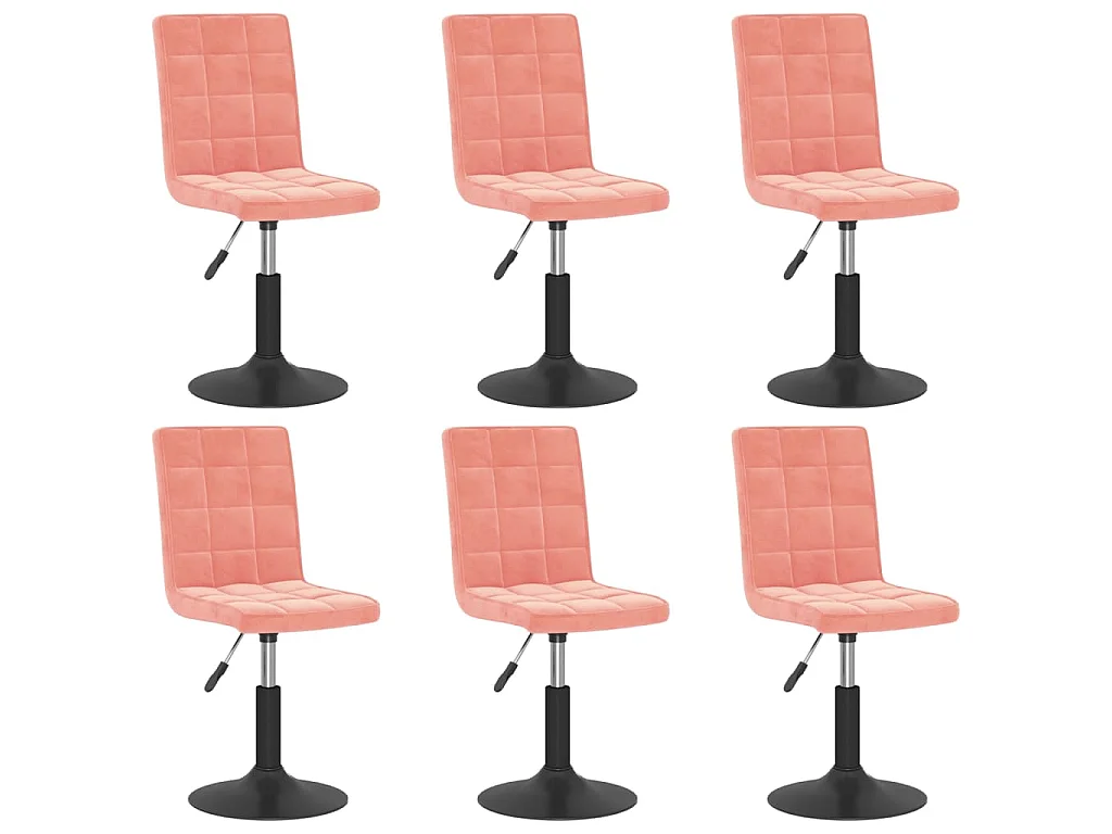 Eetkamerstoelen draaibaar 6 st fluweel roze