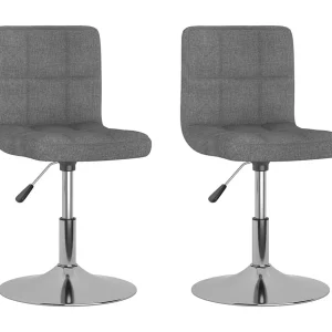 Eetkamerstoelen draaibaar 2 st stof lichtgrijs