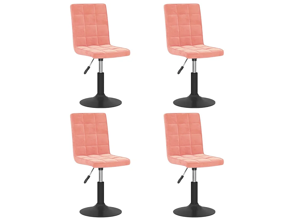 Eetkamerstoelen draaibaar 4 st fluweel roze