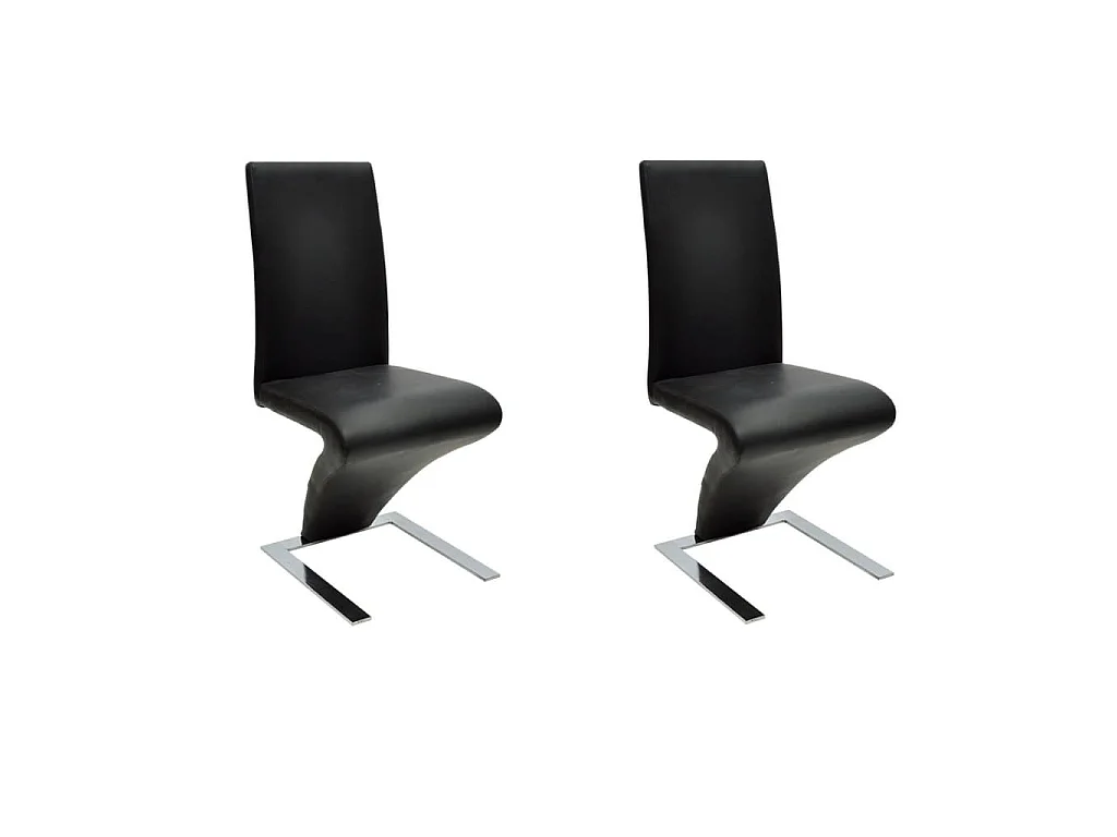 Eetkamerstoelen 2 st kunstleer zwart