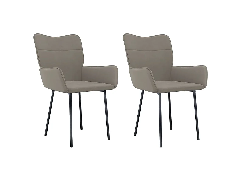 Eetkamerstoelen 2 st fluweel lichtgrijs