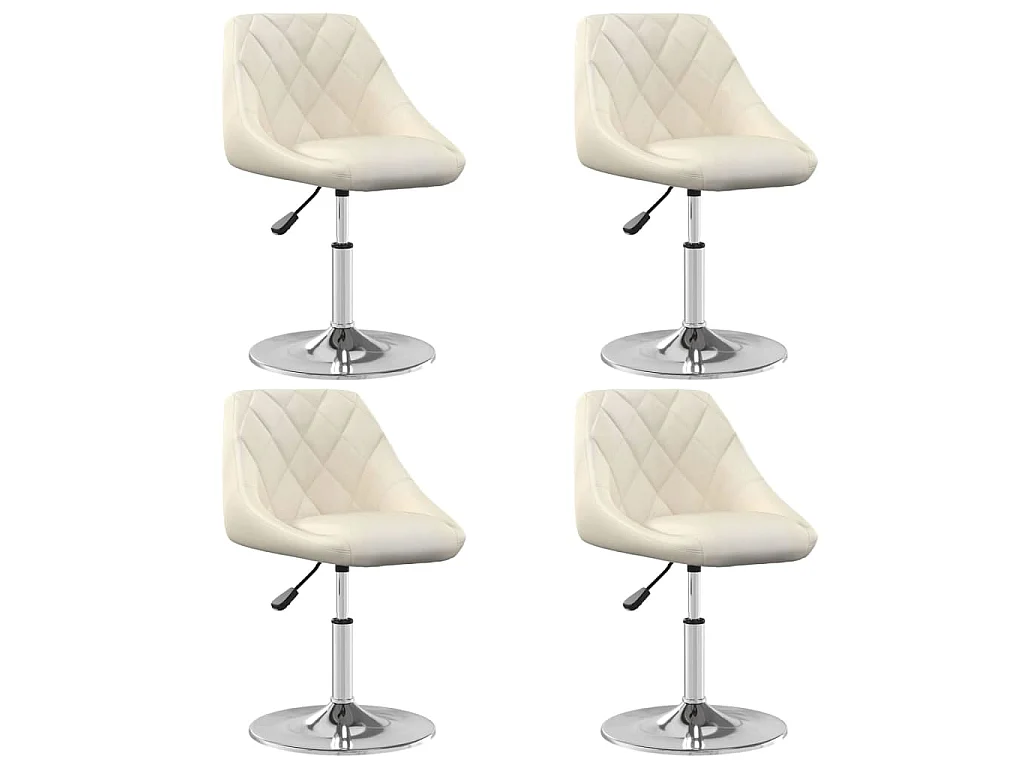 Eetkamerstoelen draaibaar 4 st fluweel crèmekleurig