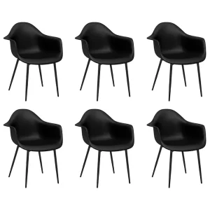 Eetkamerstoelen 6 st PP zwart Eetkamerstoelen 6 st PP zwart