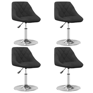 Eetkamerstoelen draaibaar 4 st fluweel zwart Eetkamerstoelen draaibaar 4 st fluweel zwart