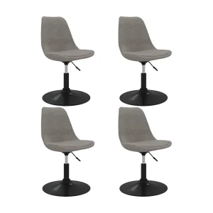 Eetkamerstoelen draaibaar 4 st fluweel lichtgrijs Eetkamerstoelen draaibaar 4 st fluweel lichtgrijs