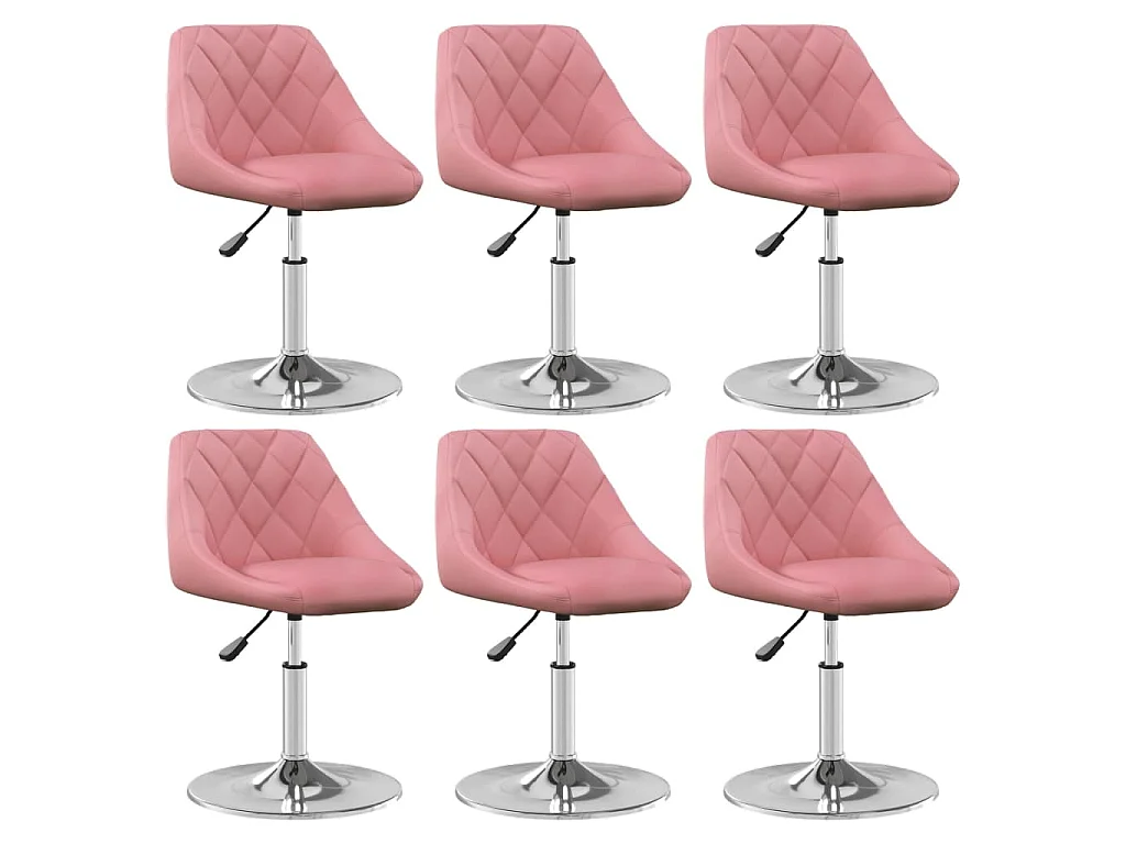 Eetkamerstoelen draaibaar 6 st fluweel roze
