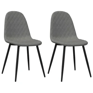 Eetkamerstoelen 2 st fluweel lichtgrijs Eetkamerstoelen 2 st fluweel lichtgrijs