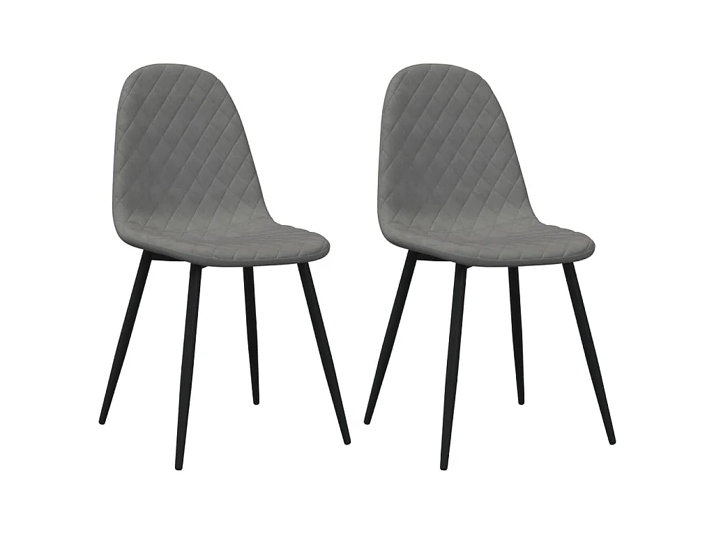 Eetkamerstoelen 2 st fluweel lichtgrijs