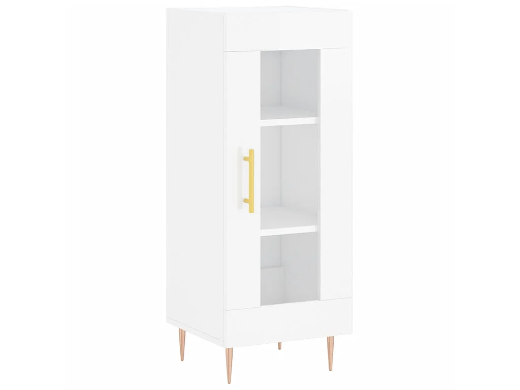 Dressoir 34,5x34x90 cm bewerkt hout hoogglans wit