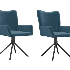 Eetkamerstoelen draaibaar 2 st fluweel blauw Eetkamerstoelen draaibaar 2 st fluweel blauw