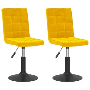 Eetkamerstoelen draaibaar 2 st fluweel mosterdgeel Eetkamerstoelen draaibaar 2 st fluweel mosterdgeel