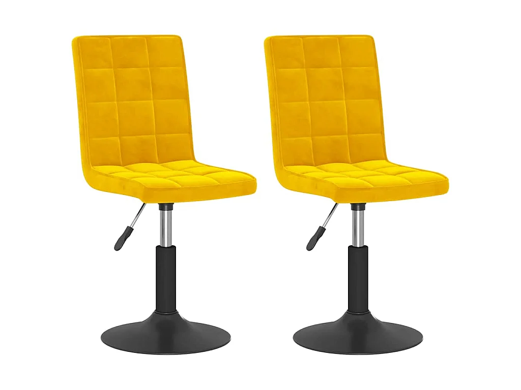 Eetkamerstoelen draaibaar 2 st fluweel mosterdgeel