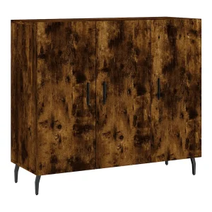 Dressoir 90x34x80 cm bewerkt hout gerookt eikenkleurig Dressoir 90x34x80 cm bewerkt hout gerookt eikenkleurig