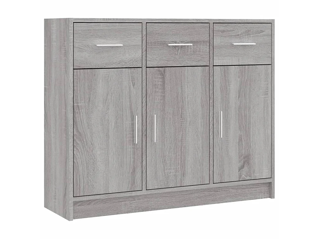 Dressoir 91x28x75 cm bewerkt hout grijs sonoma eikenkleurig