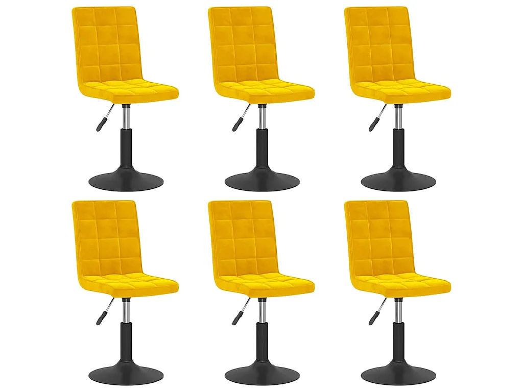 Eetkamerstoelen draaibaar 6 st fluweel mosterdgeel