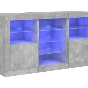 Dressoir met LED-verlichting 123x37x67 cm betongrijs Dressoir met LED-verlichting 123x37x67 cm betongrijs