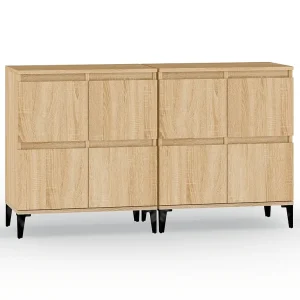 Dressoirs 2 st 60x35x70 cm bewerkt hout sonoma eikenkleurig Dressoirs 2 st 60x35x70 cm bewerkt hout sonoma eikenkleurig