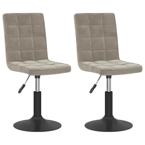 Eetkamerstoelen draaibaar 2 st fluweel lichtgrijs Eetkamerstoelen draaibaar 2 st fluweel lichtgrijs
