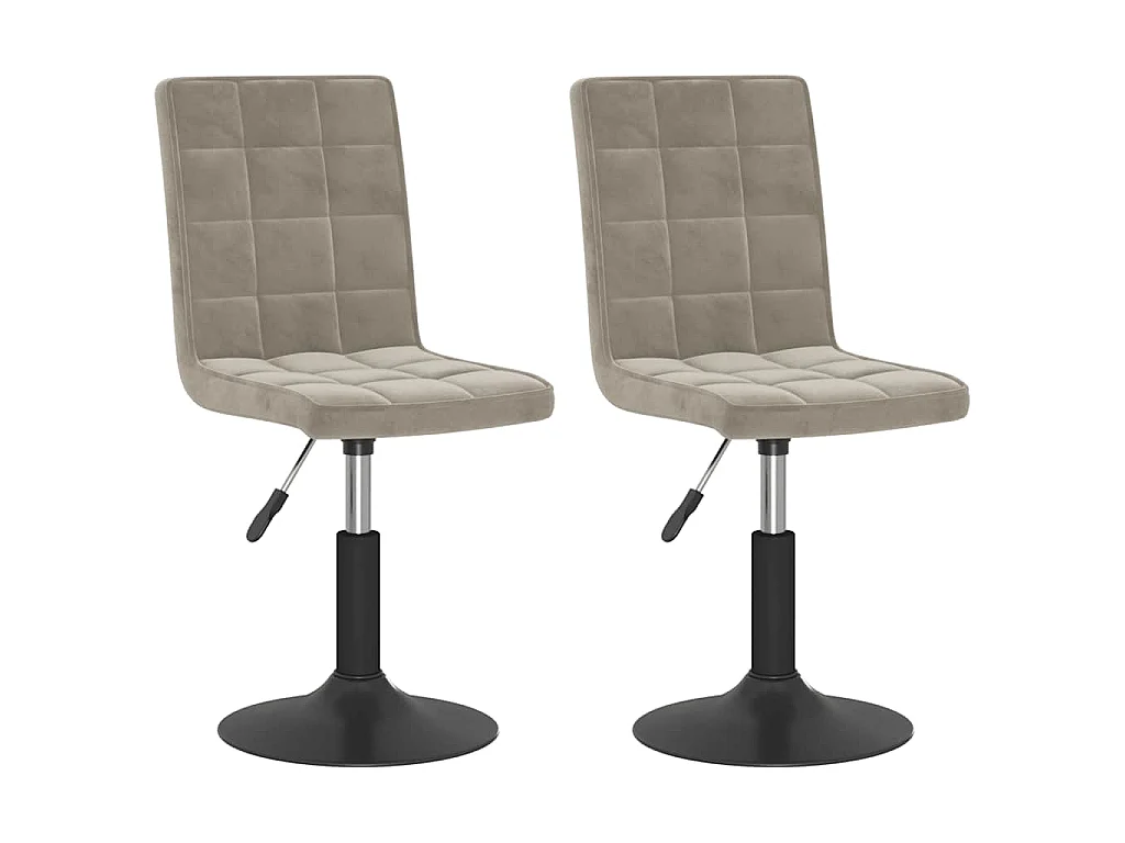 Eetkamerstoelen draaibaar 2 st fluweel lichtgrijs