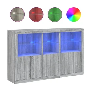 Dressoir met LED-verlichting 162x37x100 cm grijs sonoma eiken Dressoir met LED-verlichting 162x37x100 cm grijs sonoma eiken